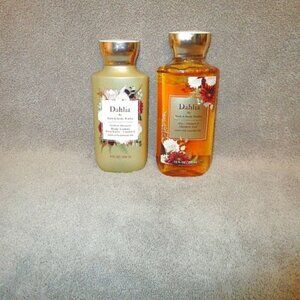 2X Lot Bath & Body Works Dahlia Body Lotion & Shower Gel Moisturizing Shea